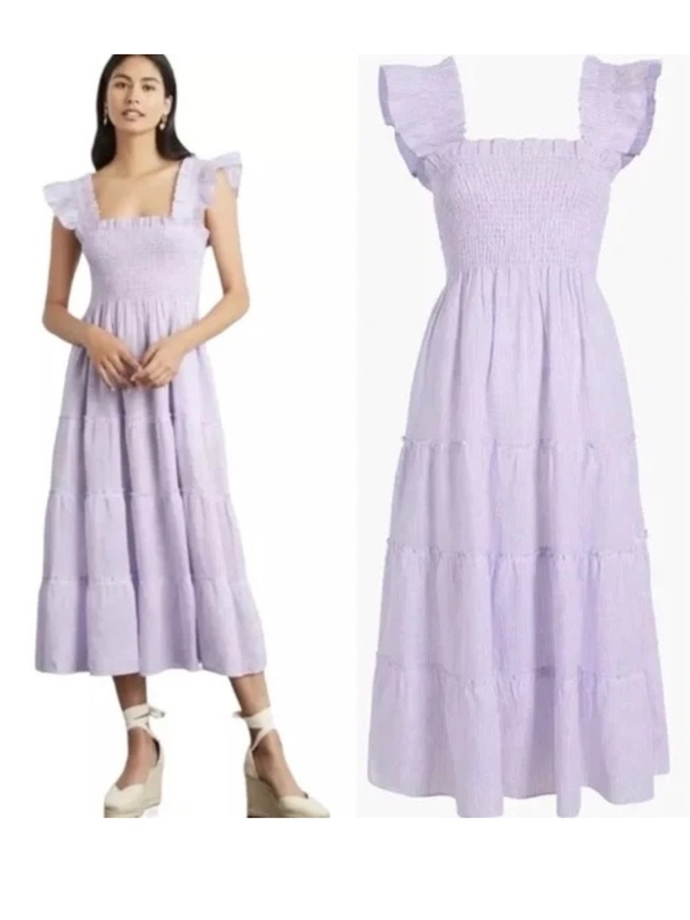 Hill House Home Ellie Nap Dress in Lilac Stripe Size Small